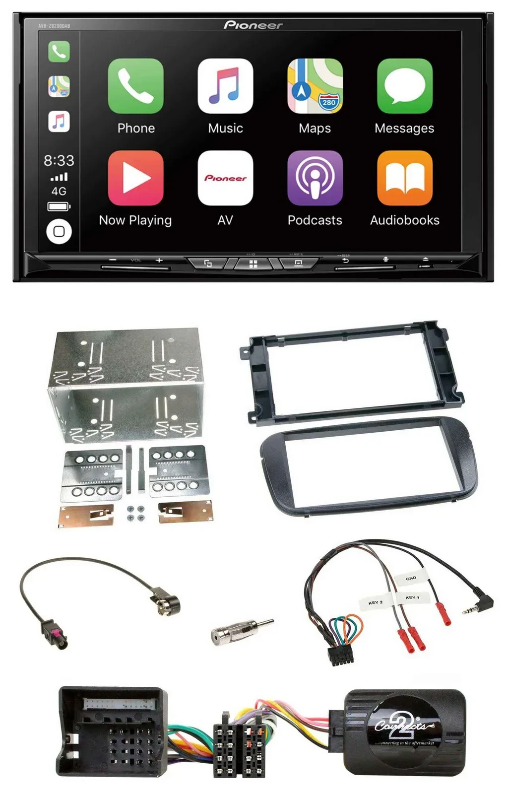 Pioneer 2DIN Lenkrad USB DAB DVD Bluetooth Autoradio für Ford S-Max Mondeo 07-14