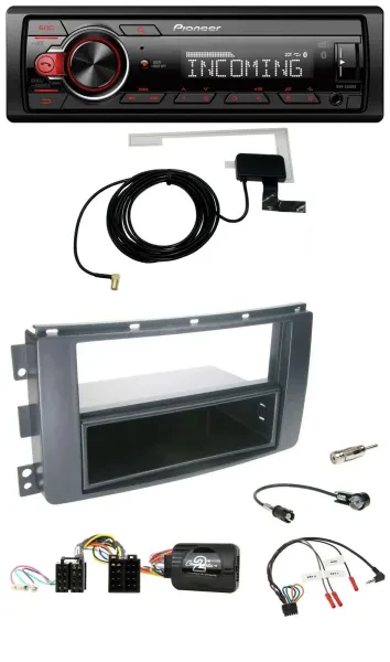 Pioneer MP3 Lenkrad CD DAB USB Autoradio für Smart ForFour 2004-2006 schwarz
