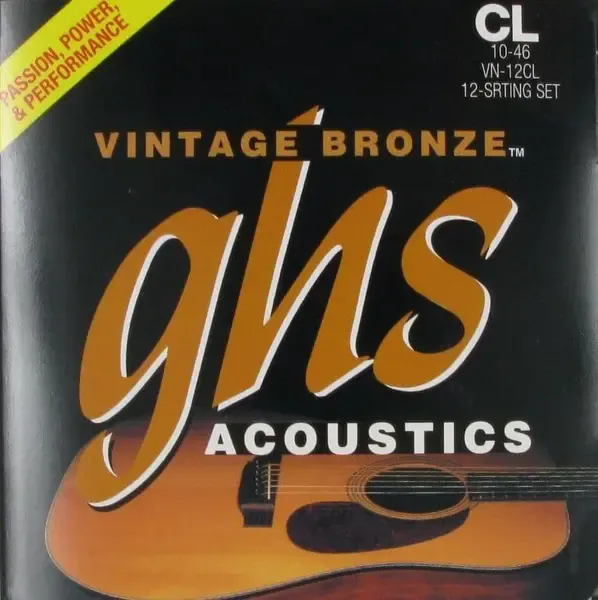 Струны для 12-струнной акустической гитары GHS VN-12CL 9-46, бронза