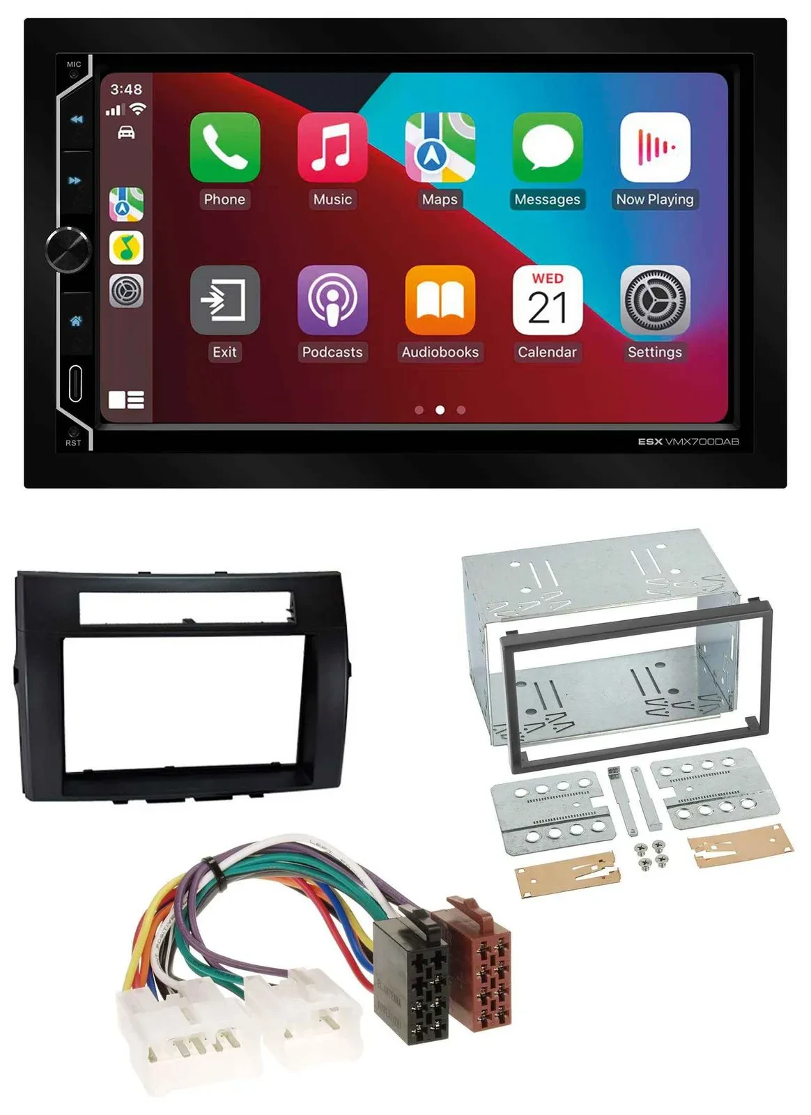 ESX 2DIN DAB USB MP3 Bluetooth Autoradio für Toyota Corolla 04-09 Verso schwarz