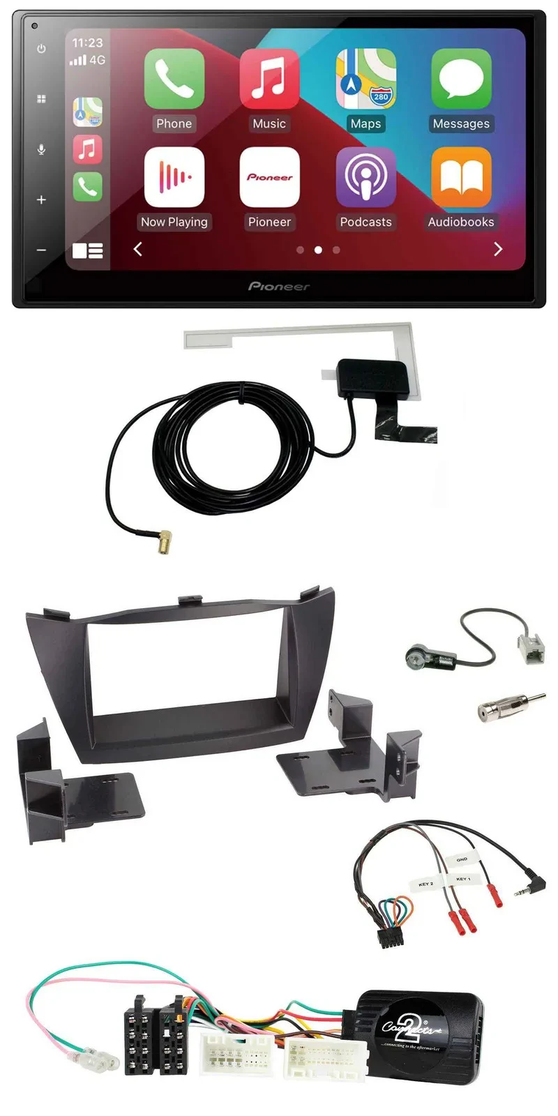 Pioneer USB Bluetooth DAB Lenkrad 2DIN Autoradio für Hyundai ix35 2010-2013 ohne