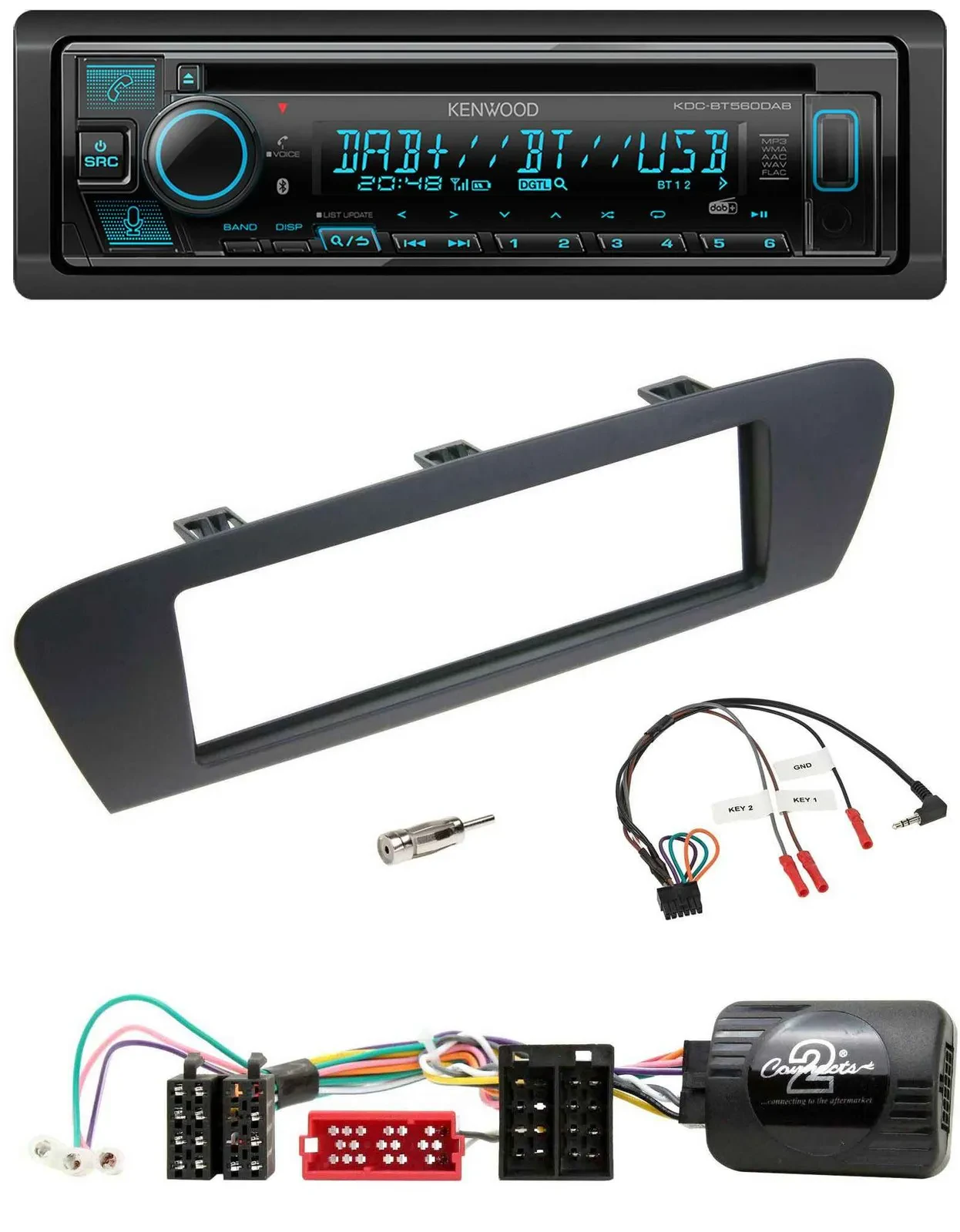 Kenwood Bluetooth DAB CD Lenkrad USB Autoradio für Renault Scenic Grand Scenic a