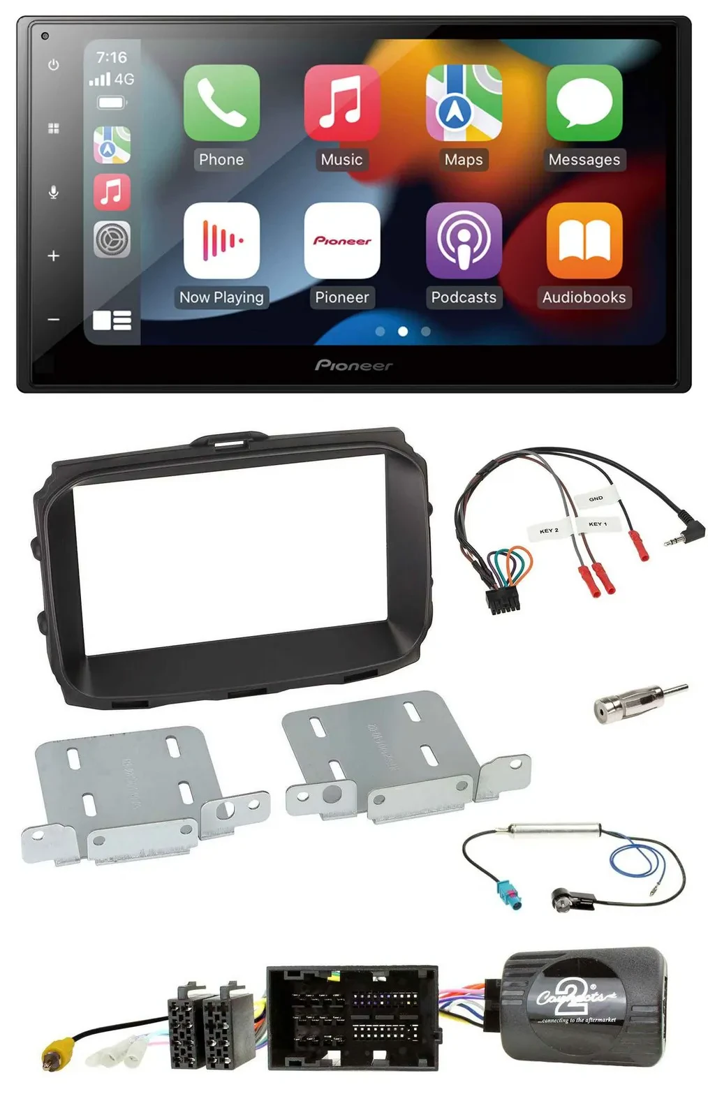Pioneer DAB Bluetooth 2DIN USB Lenkrad Autoradio für Alfa Giulietta 2013-2021 94