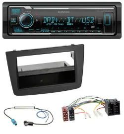 Автомагнитола для Alfa Romeo Mito (955, 2008–2014) Kenwood Bluetooth MP3 DAB USB, ISO, черная
