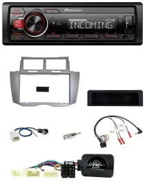 Автомагнитола Pioneer Bluetooth, USB, DAB, для Toyota Yaris 2007–2011, серебристая, с поддержкой управления на руле
