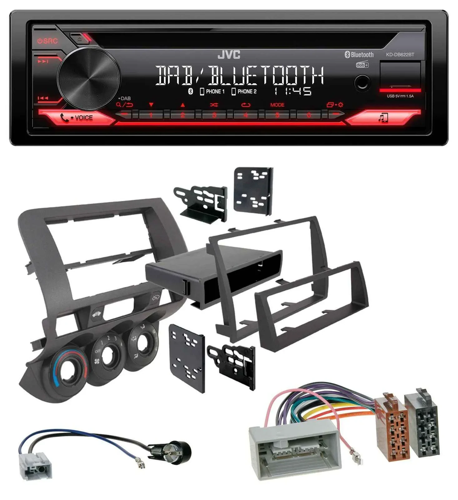 Автомагнитола для Honda Fit 2006–2007 (US) JVC CD DAB USB Bluetooth MP3