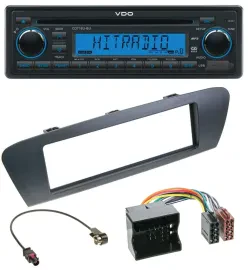 Автомагнитола VDO 1 DIN, CD/MP3, USB, AUX, для Renault Scenic (с 2012), серый