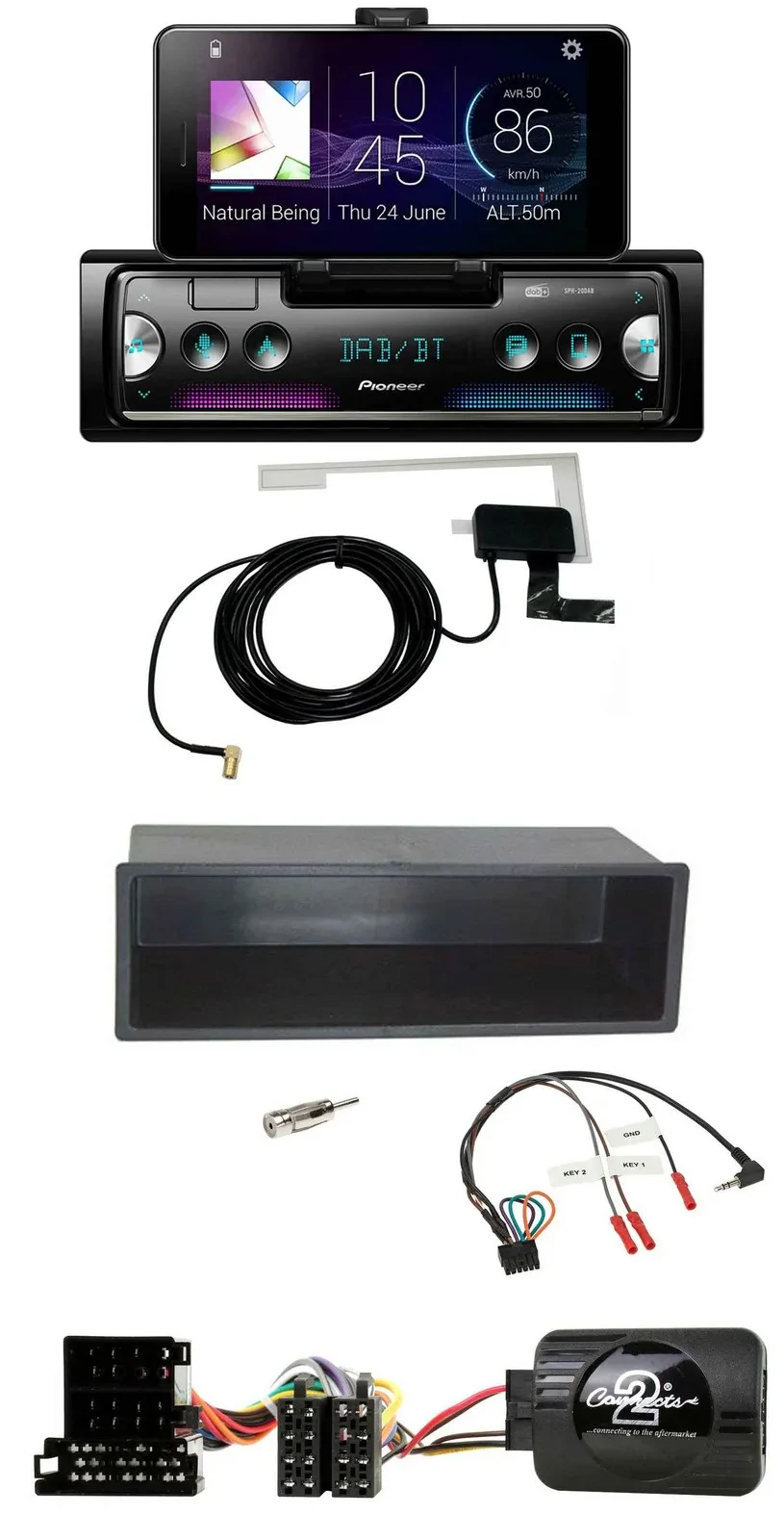 Pioneer DAB Bluetooth Lenkrad USB Autoradio für VW Passat Golf IV Polo schwarz