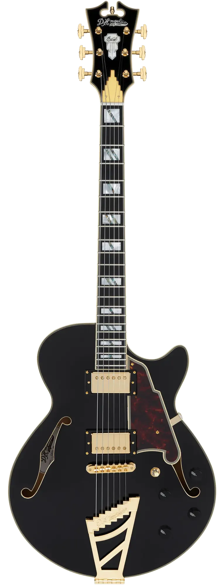 Электрогитара полуакустическая D'Angelico Excel SS Solid Black with Stairstep