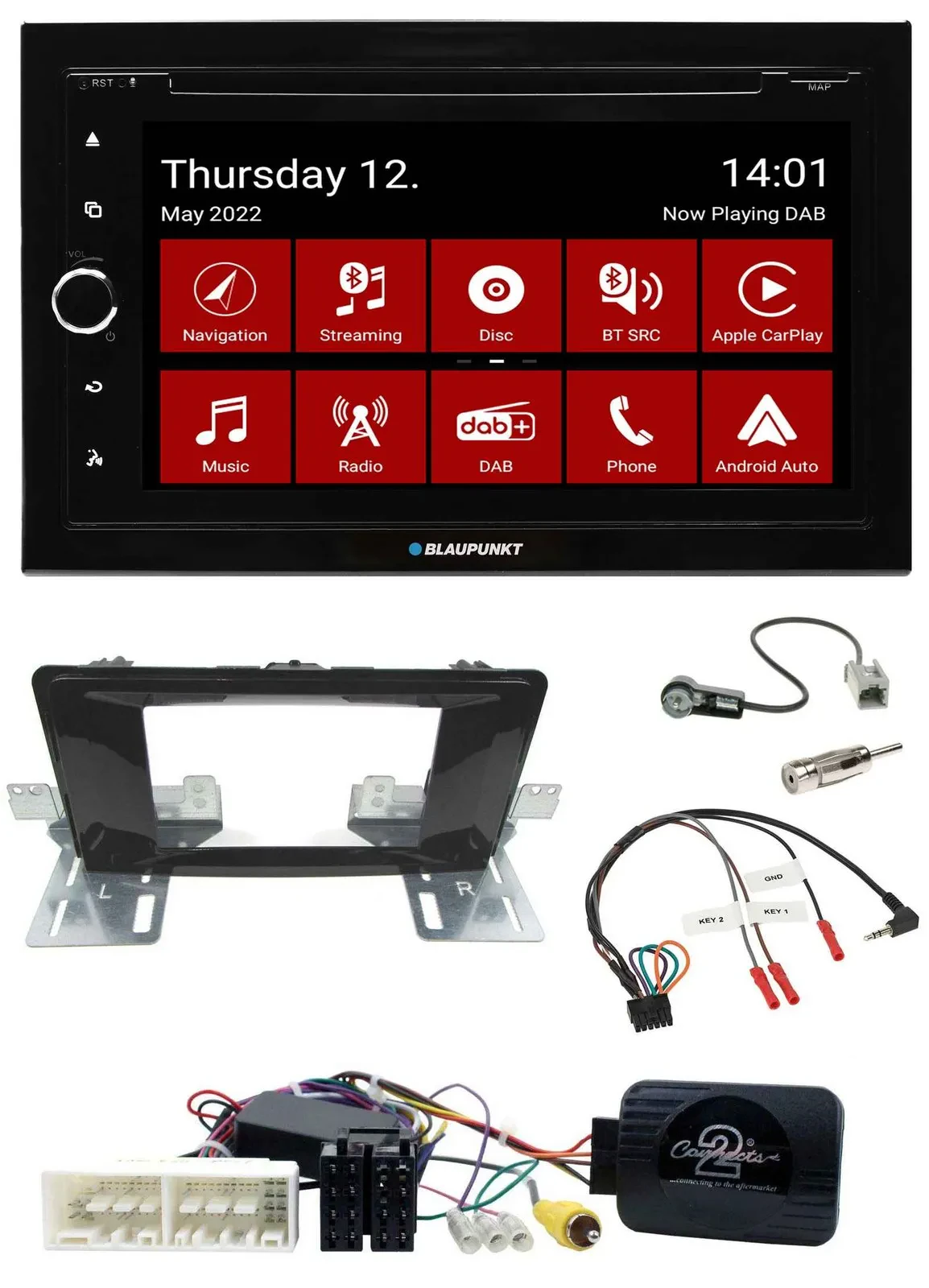 Blaupunkt 2DIN Lenkrad Bluetooth USB TMC DAB Navigation für Hyundai H 350 ab 201