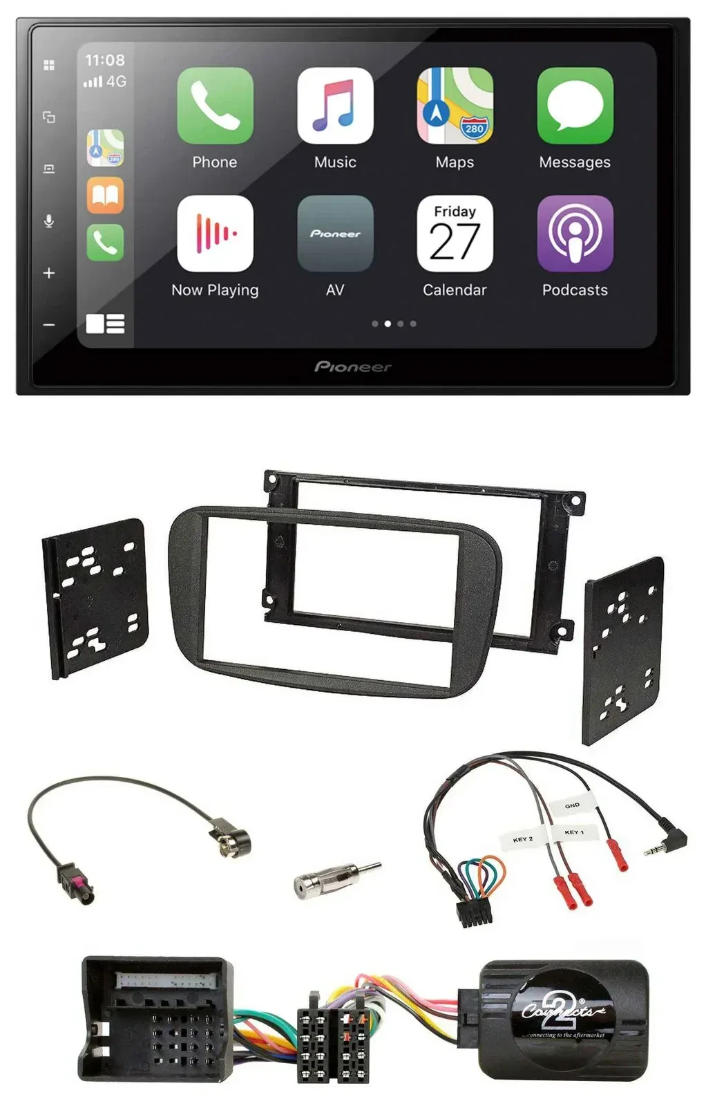 Автомагнитола Pioneer 2-DIN, Bluetooth, DAB, USB для Ford S-Max/Mondeo (2007–2014)