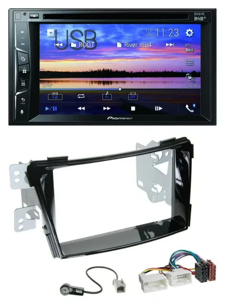 Pioneer Bluetooth 2DIN USB DVD DAB MP3 Autoradio für Hyundai i40 VF ab 11 Klavie