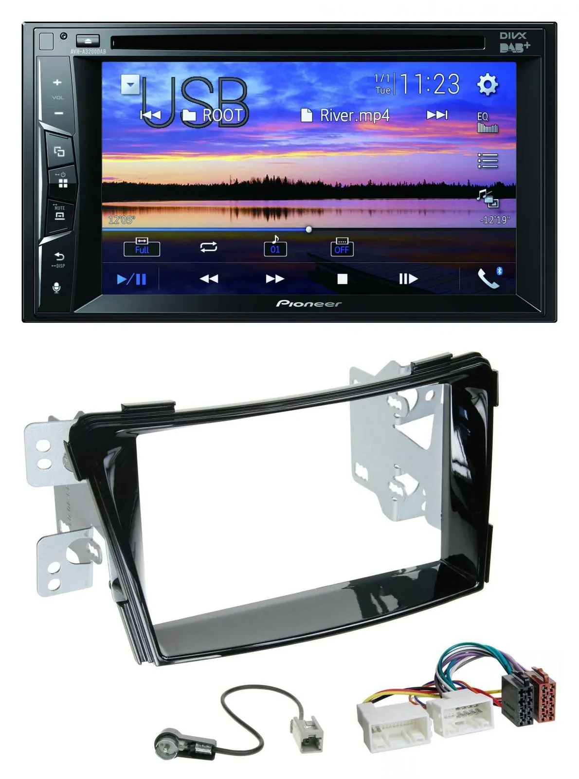 Автомагнитола Pioneer 2DIN, Bluetooth, USB, DVD, DAB, MP3 для Hyundai i40 (VF, с 2011)