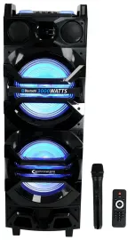 Technical Pro BS10BAT Dual 10” 3000w Rechargeable Speaker w/Bluetooth+Mic+LED's
