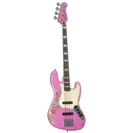 Fame Custom JB 4 Worn Shell Pink over Pink Paisley - E-Bass