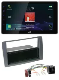 JVC DAB MP3 Bluetooth USB Autoradio für Fiat Idea (350, 03-11) - grau