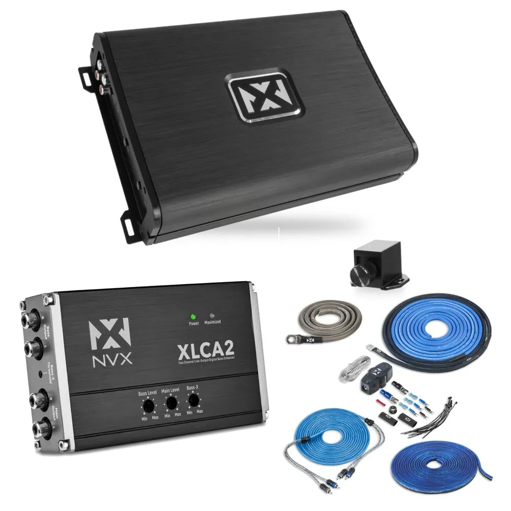 Усилитель мощности для автомобиля NVX VAD8402v2 2-канальный (набор: XLCA2 Line Out Converter, XKIT42 4 Gauge Amp Kit)