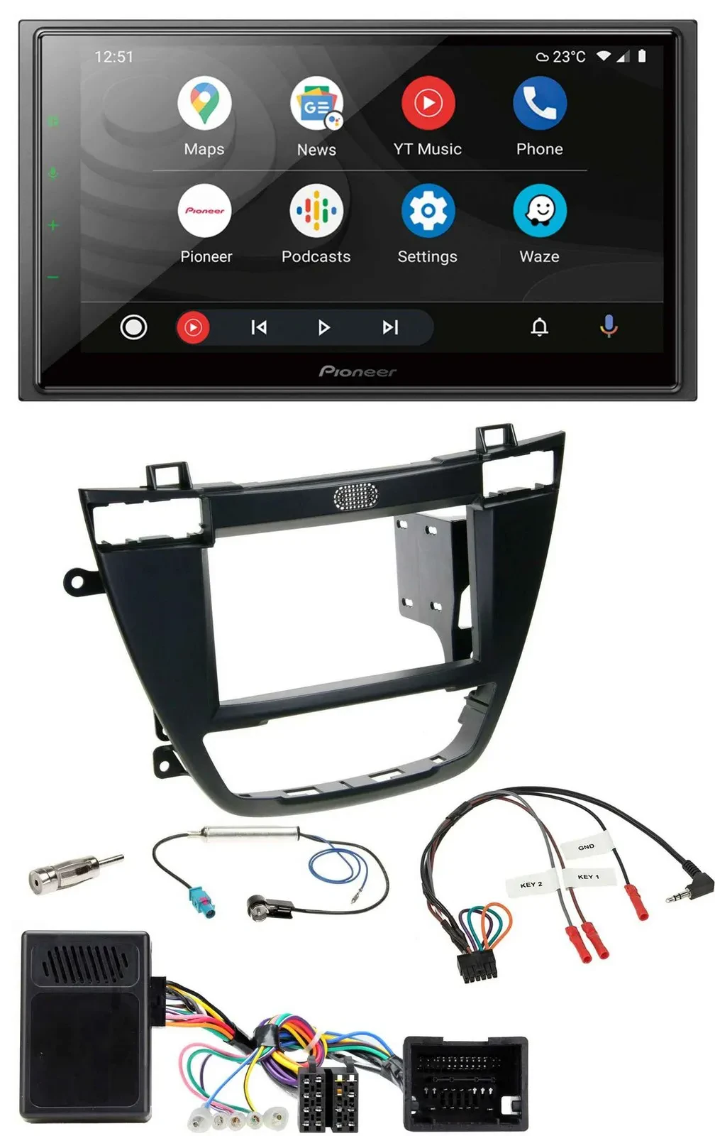 Pioneer USB 2DIN DAB Lenkrad Bluetooth Autoradio für Opel Insignia ab 08 schwarz