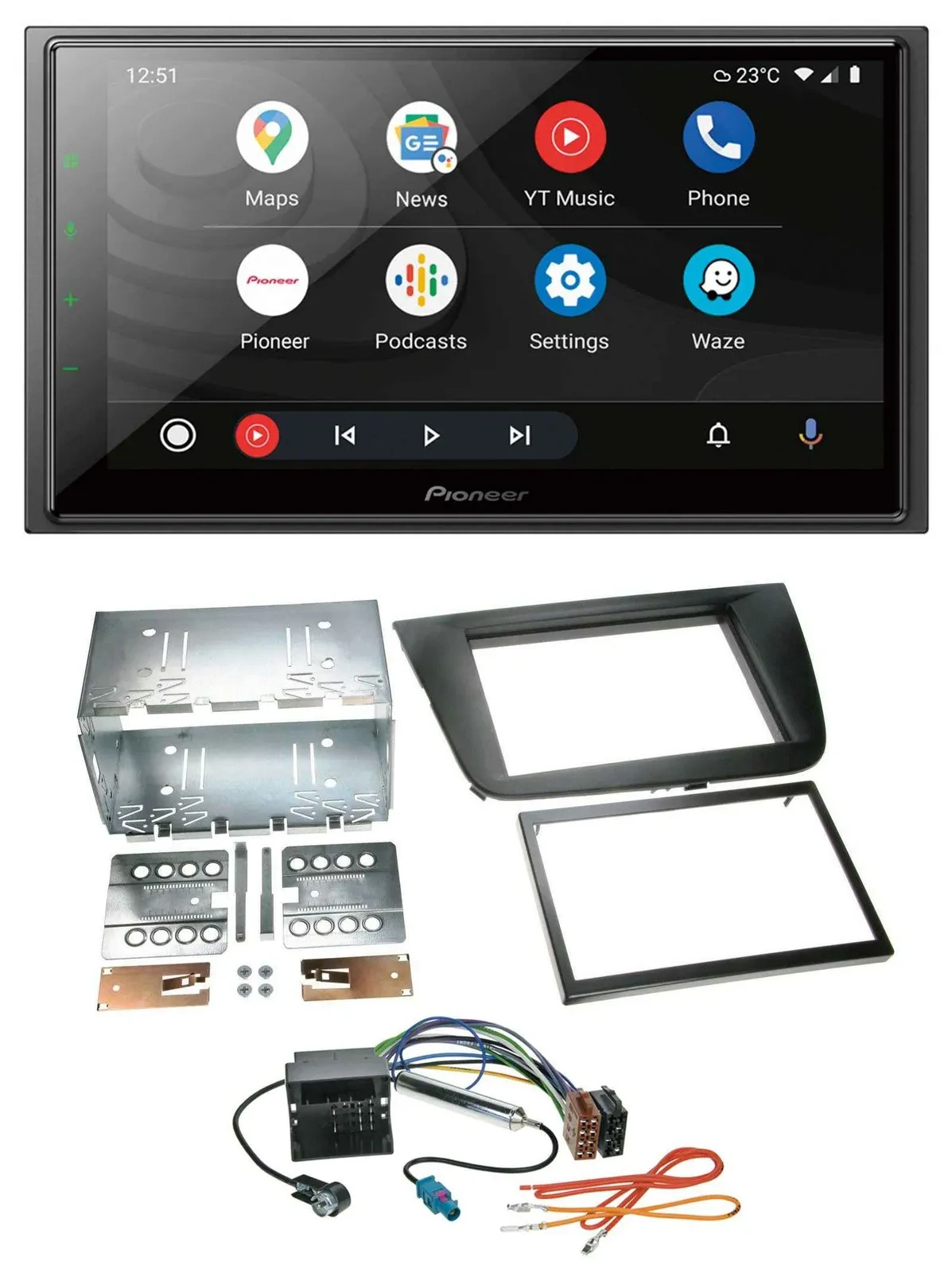 Pioneer USB 2DIN DAB MP3 Bluetooth Autoradio für Seat Leon 05-09 schwarz