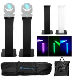 (2) Totem Stands+Black+White Scrims For (2) Marq Gesture Beam 500 Lights