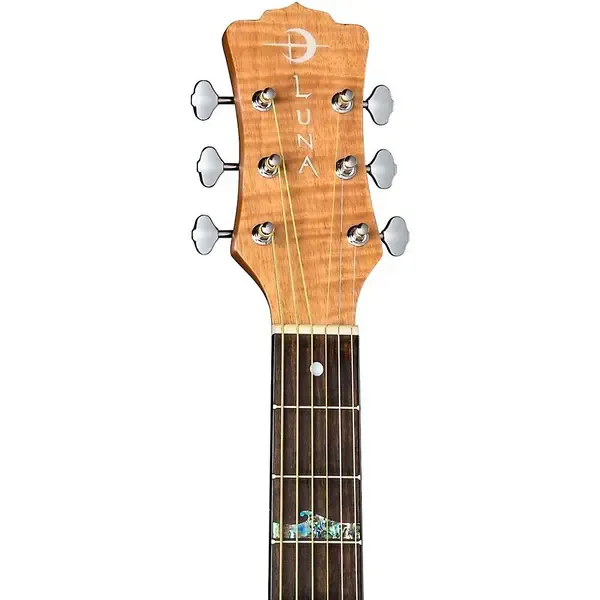 Luna Guitars Gypsy Tattoo Mahogany Acoustic-Electric Grand Concert Guitar  Satin