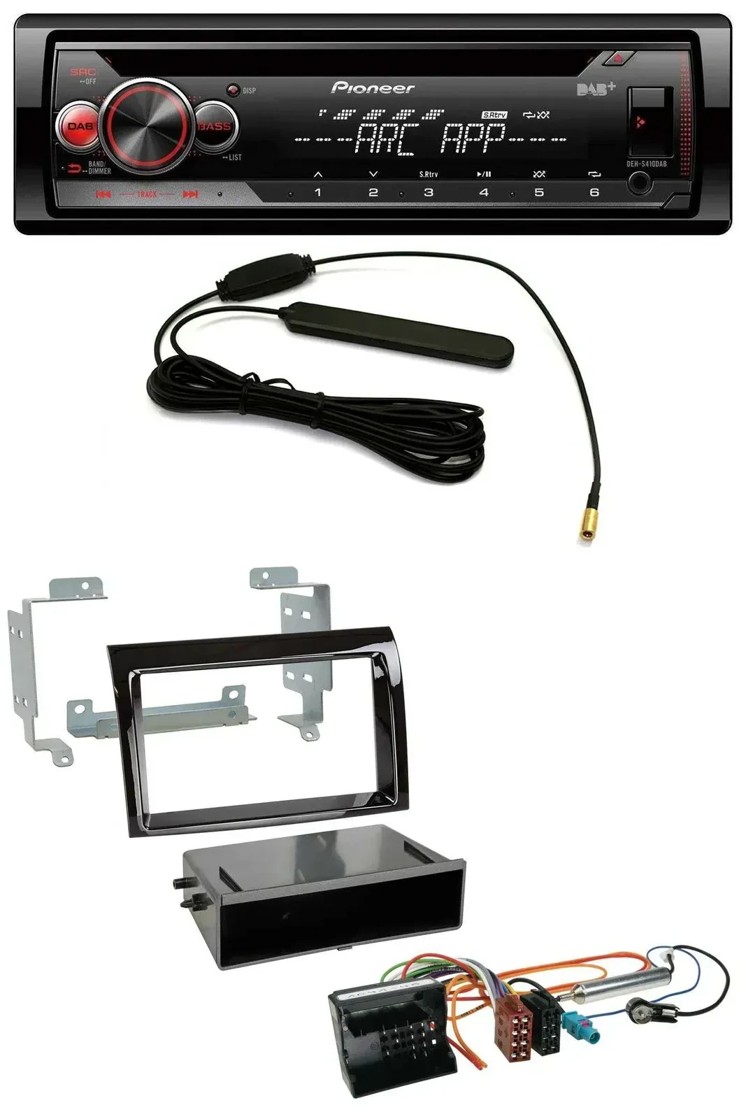 Автомагнитола для Citroen Jumper (2006–2011) Pioneer CD/USB/AUX/DAB/MP3, Quadlock, черный