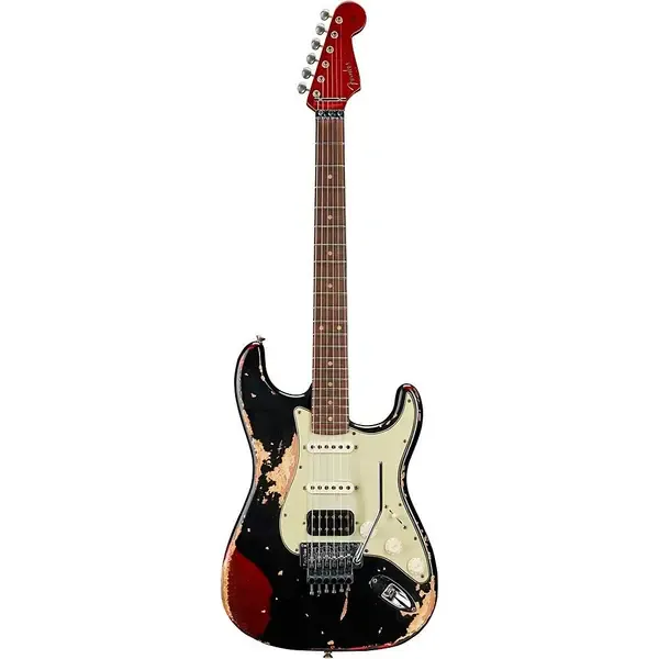 Электрогитара Fender Custom Shop SuperNova Stratocaster HSS Heavy Relic Black Red Sparkle