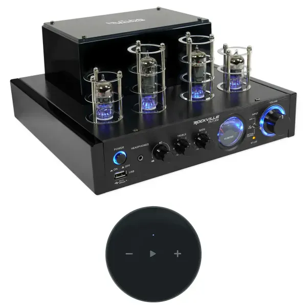 Rockville BluTube LED Tube Amplifier/Home Stereo w/Smart Wifi Streaming Receiver