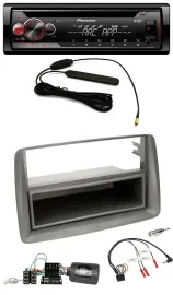 Pioneer CD USB Lenkrad DAB MP3 Autoradio für Fiat Panda 169 2007-2012 grau