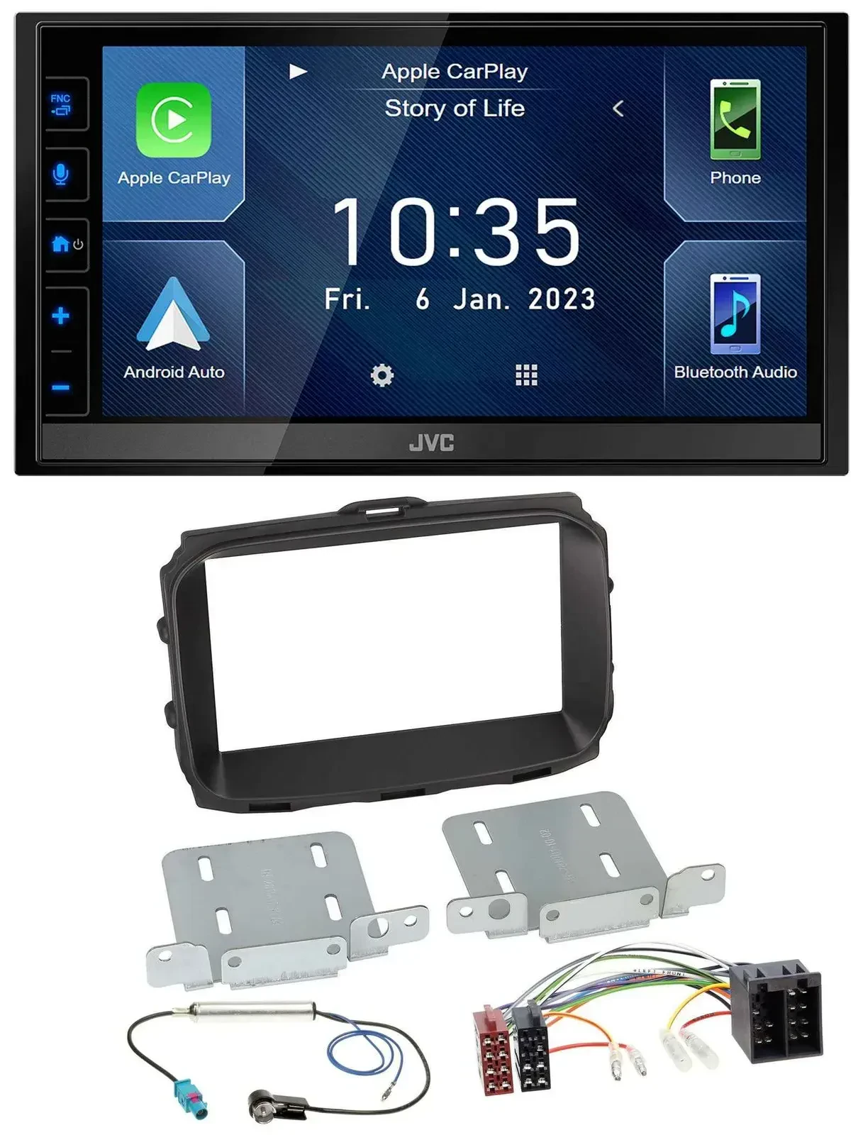 JVC DAB Bluetooth MP3 USB 2DIN Autoradio für Alfa Giulietta 2013-2021 ISO schwar