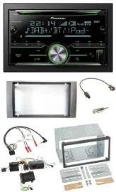 Pioneer Bluetooth Lenkrad DAB 2DIN USB CD Autoradio für Ford Kuga 2008-2012 silb