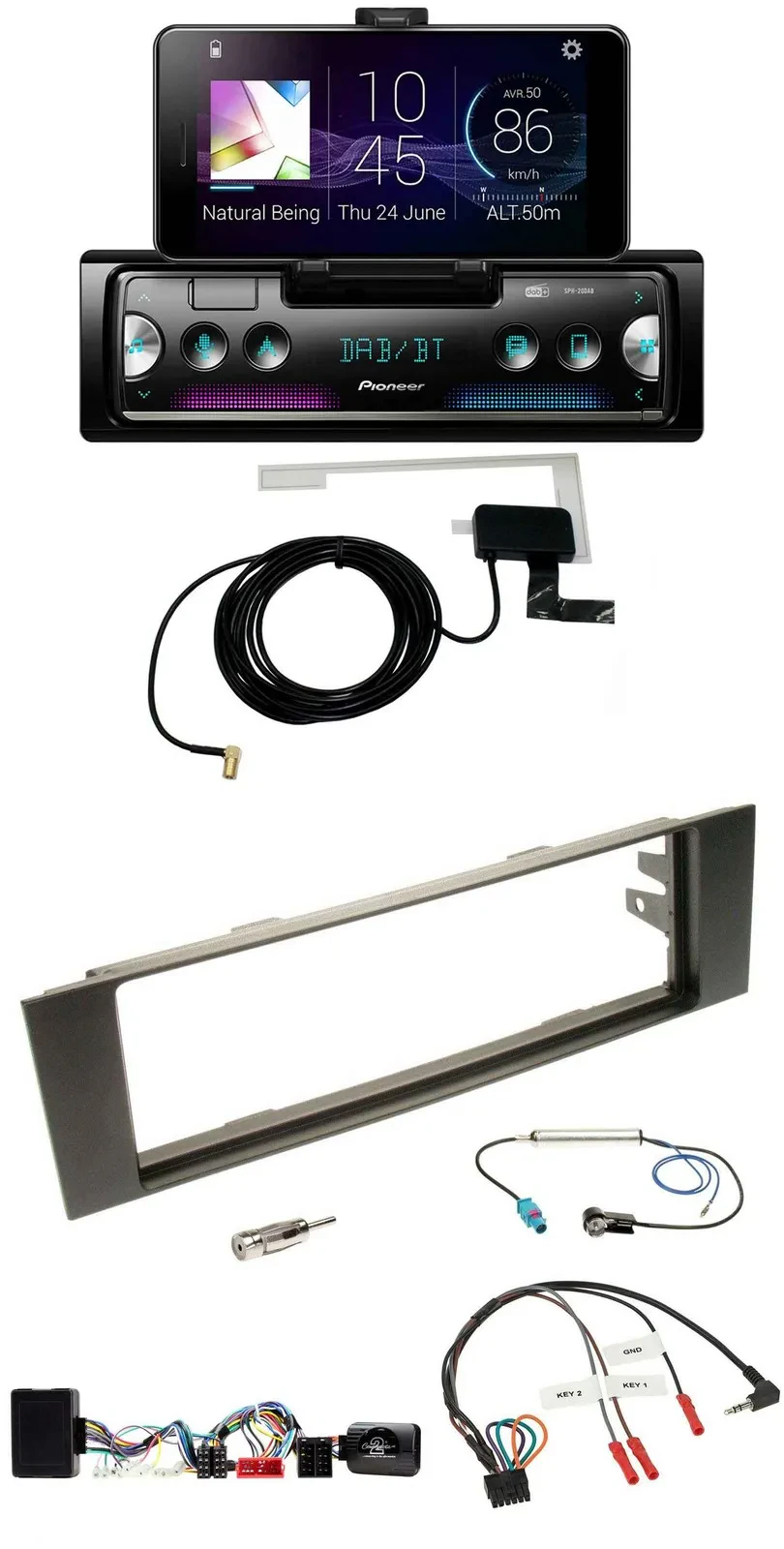 Pioneer DAB Bluetooth Lenkrad USB Autoradio für Audi A3 03-06 vollaktiv