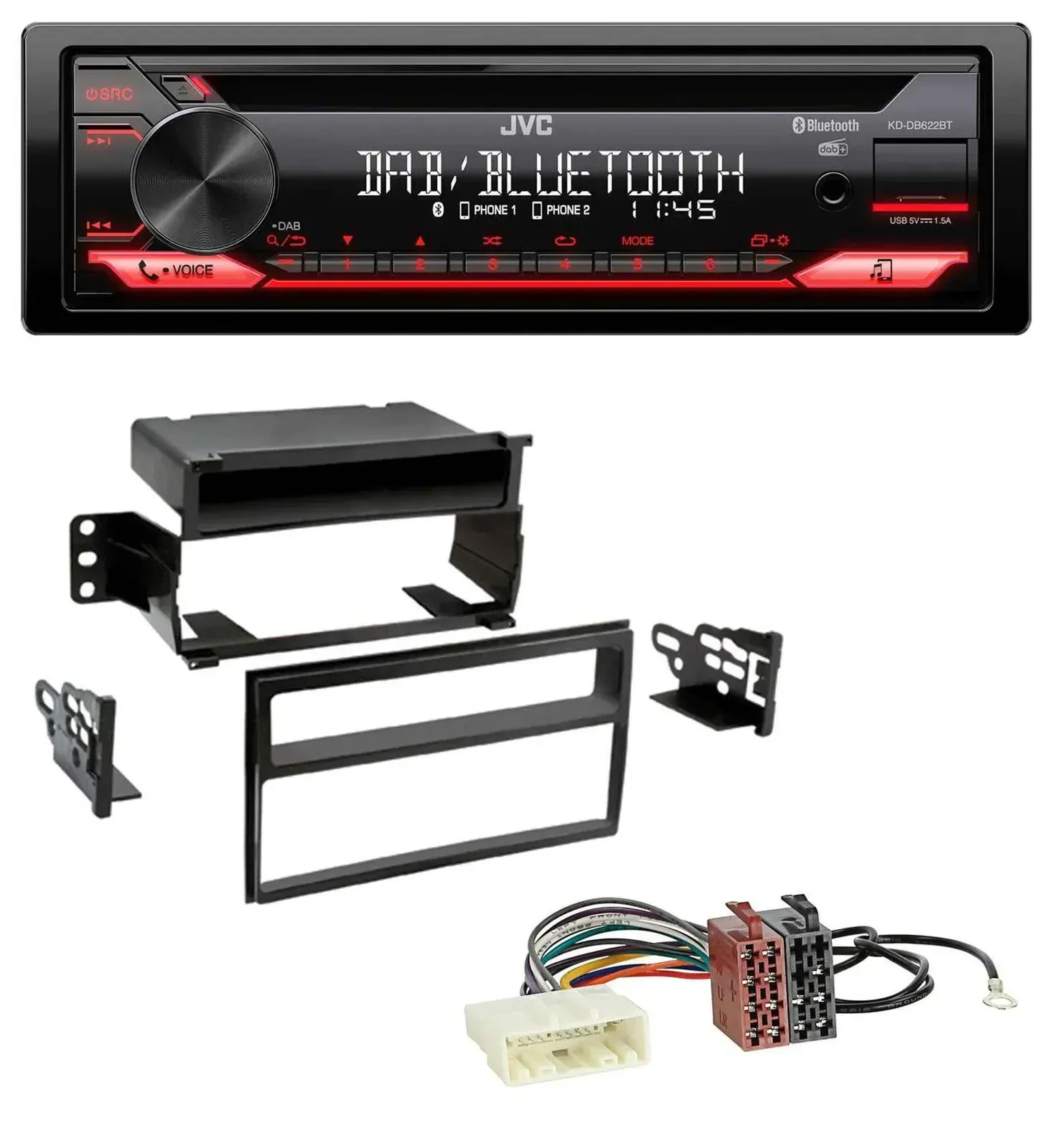 Автомагнитола для Nissan Versa/Tiida (с 2007) JVC CD DAB USB Bluetooth MP3