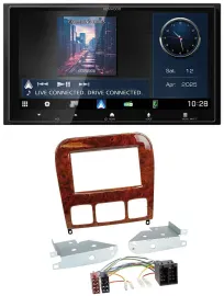 Kenwood Bluetooth 2DIN USB DAB MP3 Autoradio für Mercedes S-Klasse 98-05 Holzopt