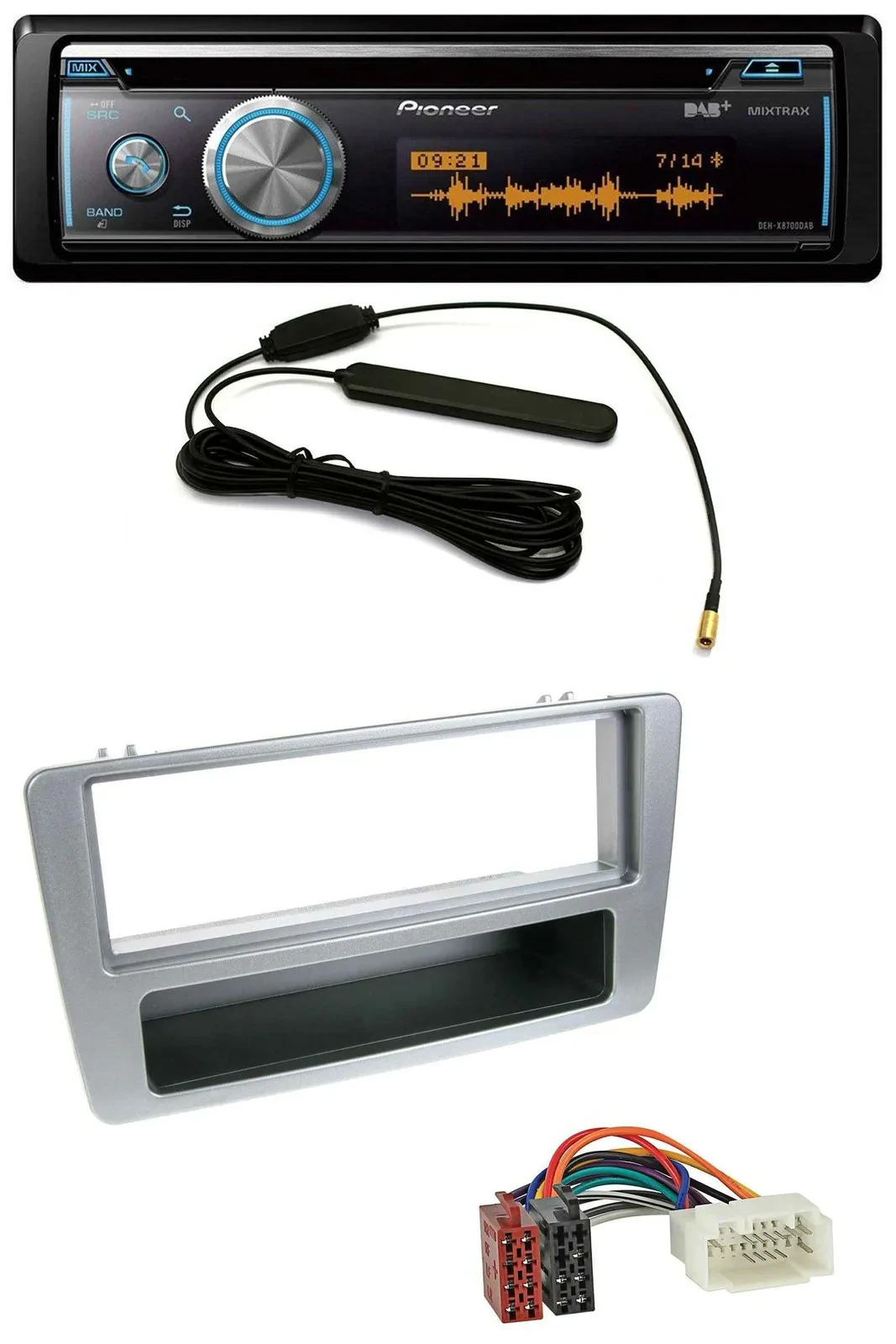 Автомагнитола Pioneer CD USB Bluetooth DAB MP3 для Honda Civic 2001–2003 серебристая