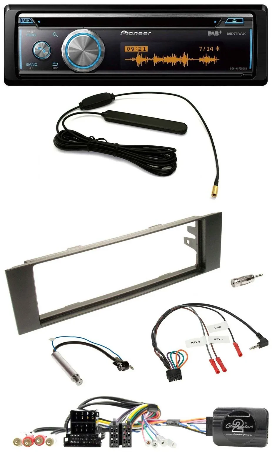 Pioneer CD USB Bluetooth DAB Lenkrad Autoradio für Audi A3 (2003-2006)