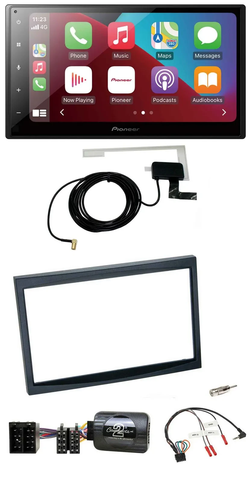 Автомагнитола Pioneer 2DIN USB Bluetooth DAB для Citroen C3/C2/Berlingo, черная, поддержка управления на руле