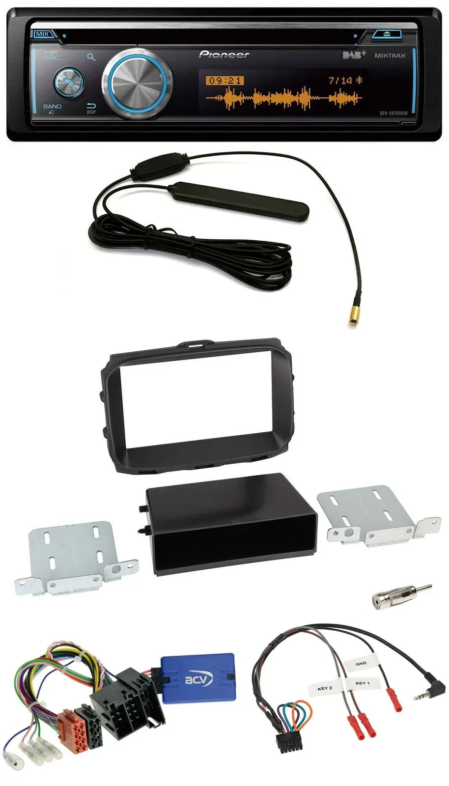 Автомагнитола для Alfa Romeo Giulietta Pioneer CD, USB, Bluetooth, DAB, управление с руля