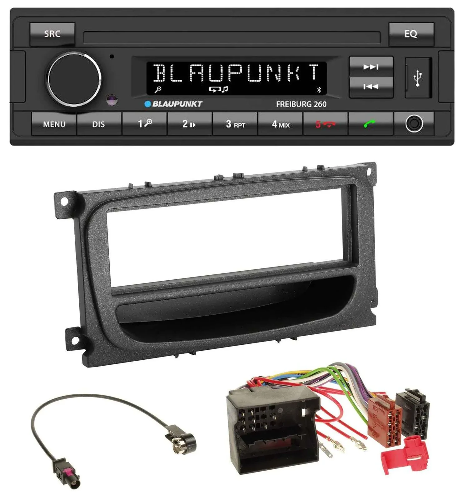 Автомагнитола для Ford Mondeo/S-Max 2007–2014 Blaupunkt Bluetooth, MP3, USB, AUX, с карманом