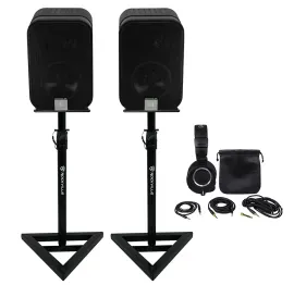 (2) JBL C2PS CONTROL 2P 5.25" Studio Monitor Speakers+Stands+ATH-M50X Headphones