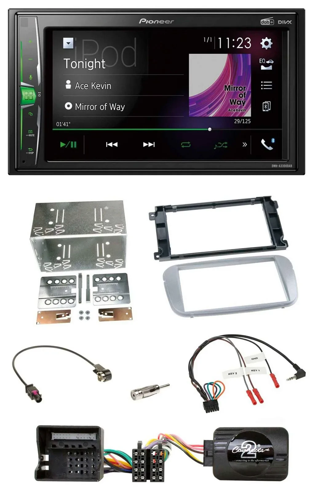 Pioneer 2DIN Lenkrad DAB USB Bluetooth Autoradio für Ford Mondeo S-Max 07-14 Pro