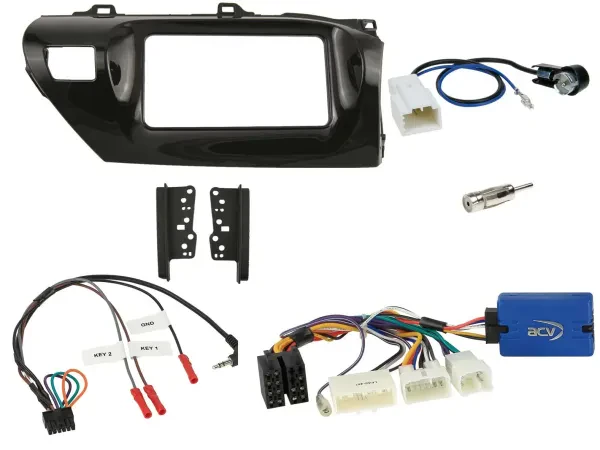 Einbauset Lenkradadapter Doppel DIN Autoradio für Toyota Hilux 2015-2020