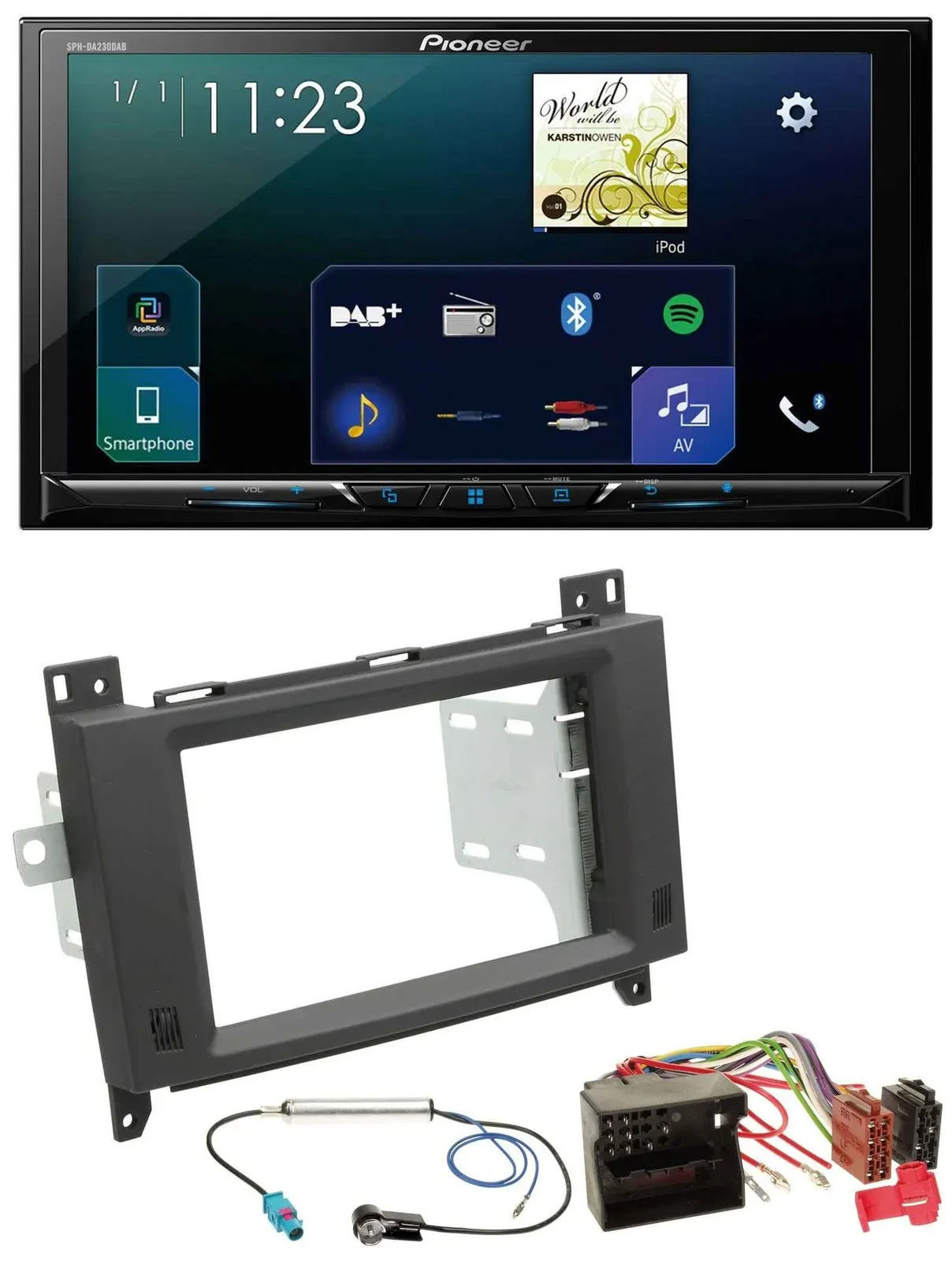 Pioneer MP3 Bluetooth USB 2DIN DAB Autoradio für Mercedes Vito Viano 06-14 Rubbe