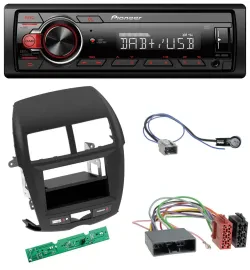 Pioneer MP3 1DIN DAB USB AUX Autoradio für Mitsubishi ASX (2010-2014)