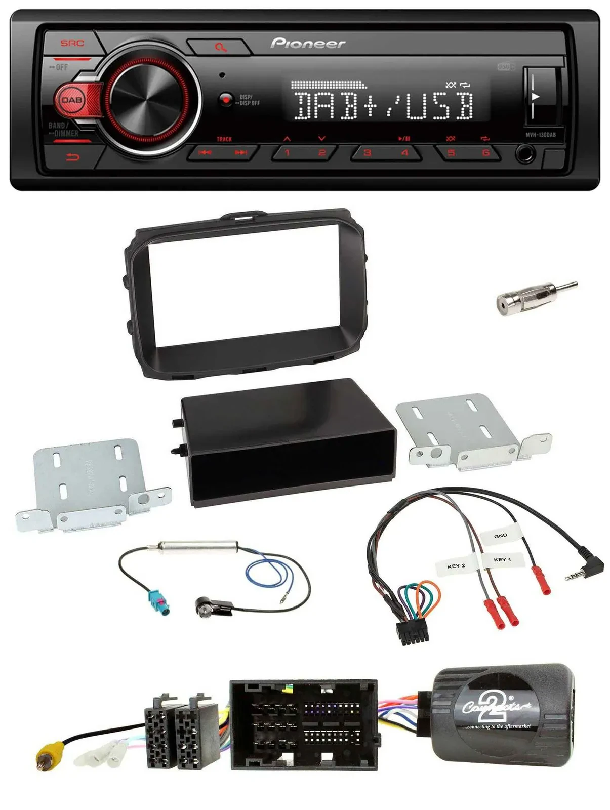 Автомагнитола для Alfa Romeo Giulietta 940 (с 2014) Pioneer 1-DIN, DAB, USB, MP3, поддержка кнопок на руле