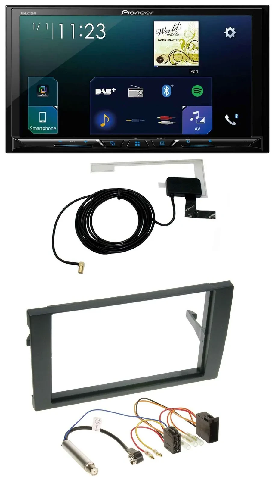 Pioneer 2DIN DAB USB MP3 Bluetooth Autoradio für Audi A4 B6 B7 2001-2008 ISO