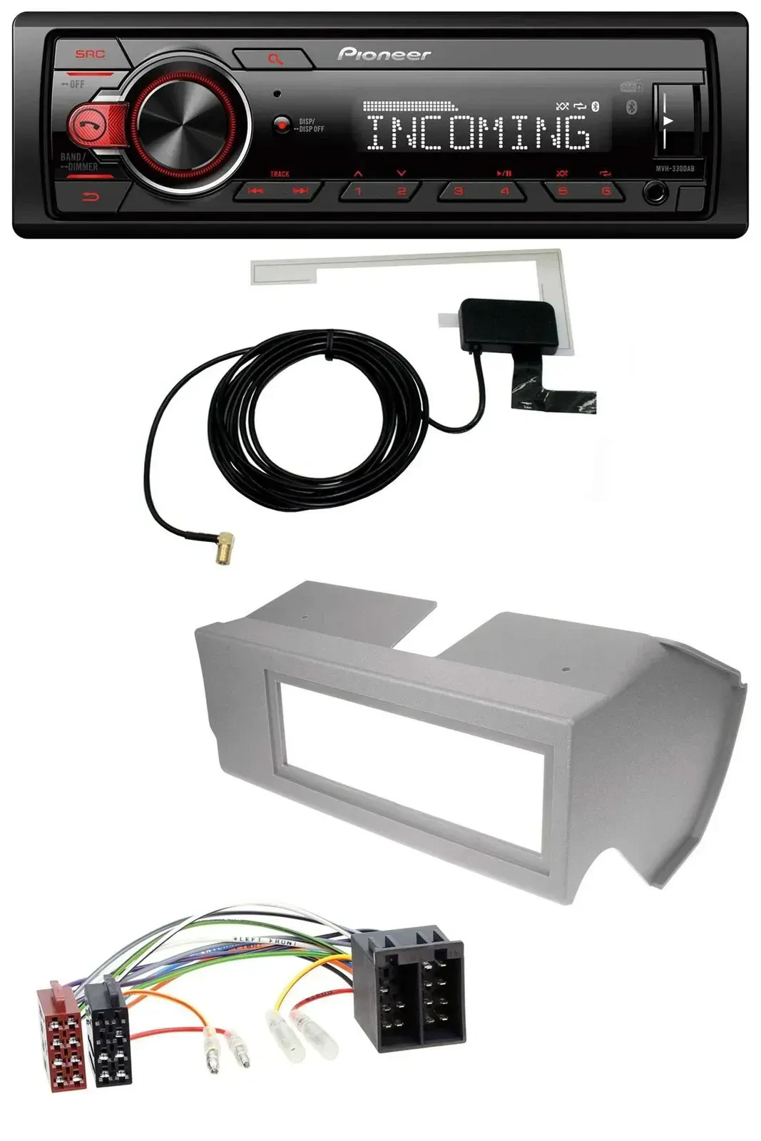 Автомагнитола Pioneer MP3/CD/USB/AUX DAB, серый, для Fiat Panda (до 2002)