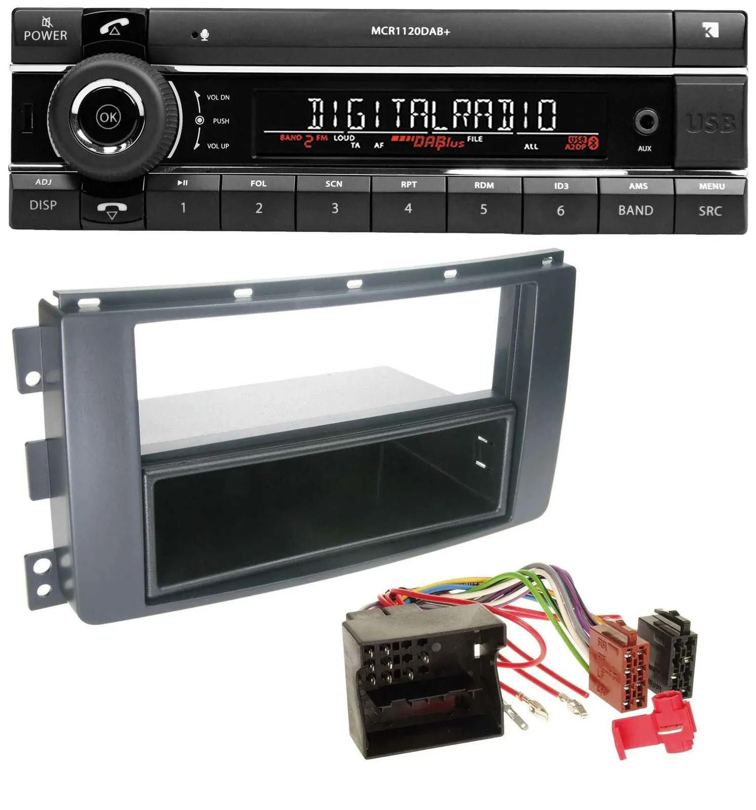 Kienzle Bluetooth MP3 USB DAB Autoradio für Smart ForTwo 451 ForFour 454 Quadloc