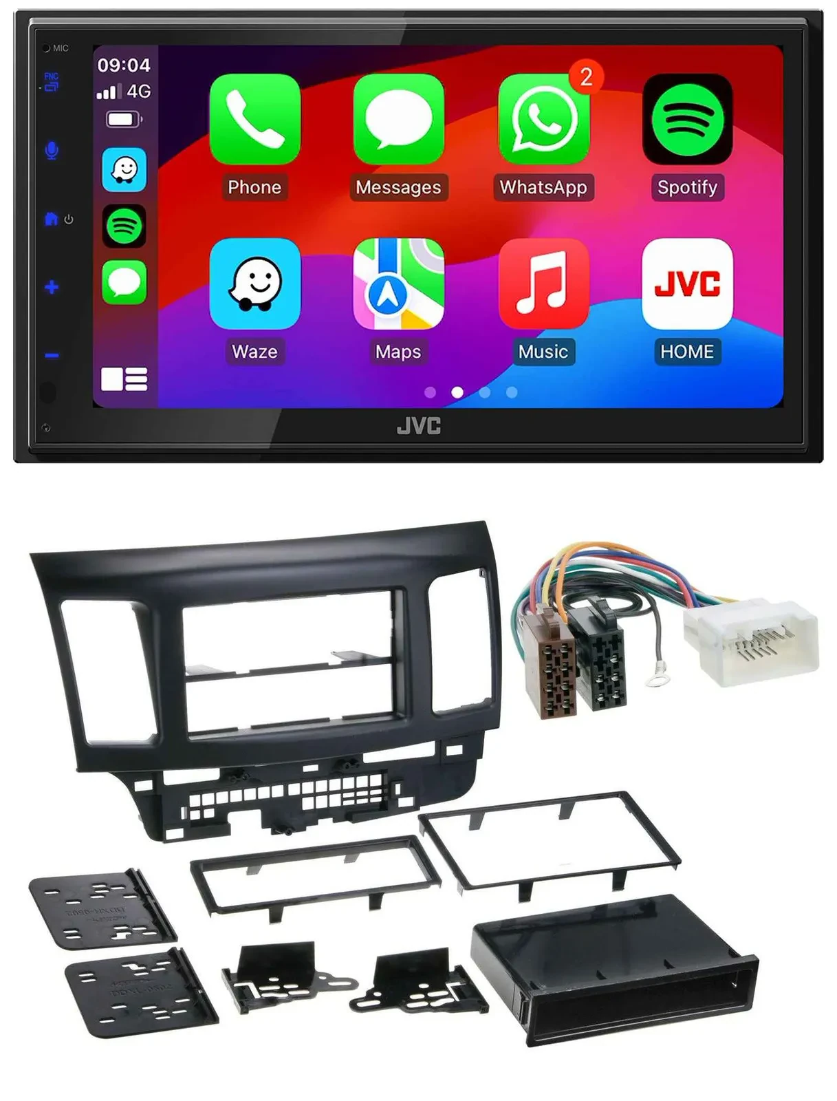 JVC Bluetooth USB MP3 2DIN DAB Autoradio für Mitsubishi EVO Lancer ab 08