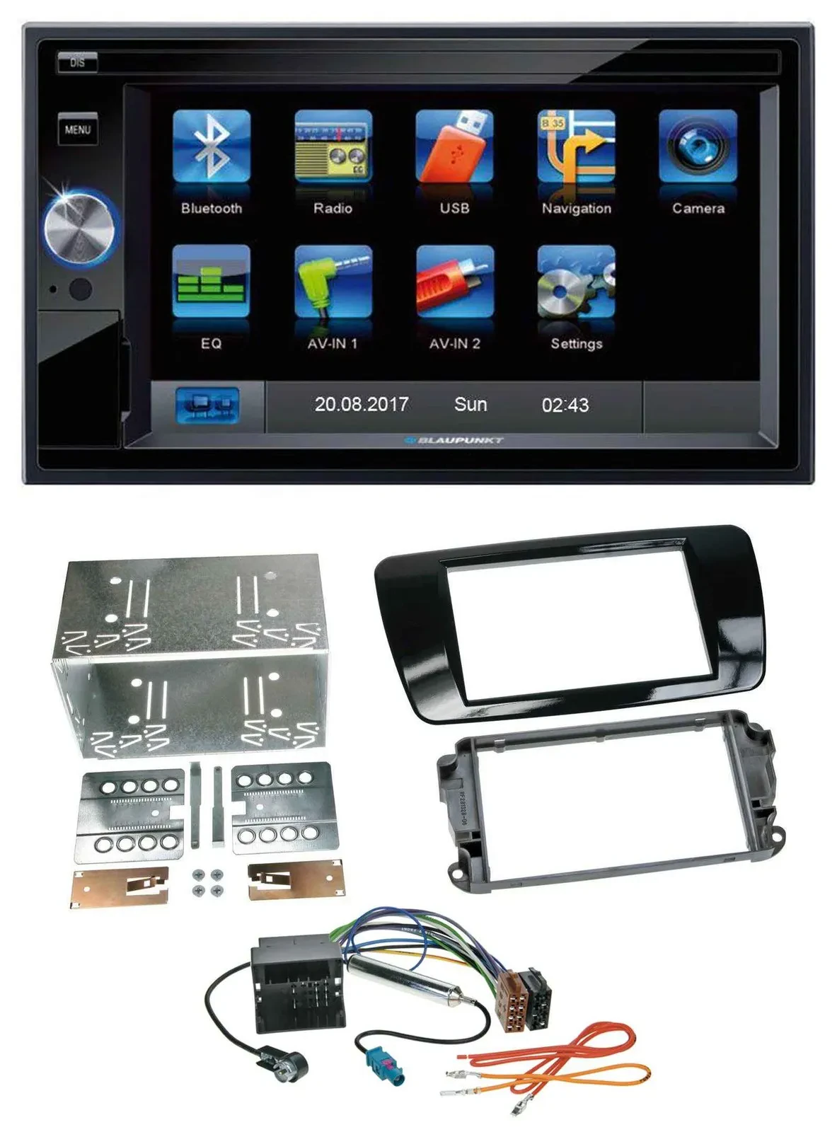Blaupunkt SD Bluetooth 2DIN MP3 USB AUX Autoradio für Seat Ibiza ab 08 Klavierla